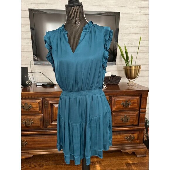 NWT BB Dakota Steve Madden Prairie Dreams Corsair Flutter Sleeve Minidress Sz M - Picture 2 of 9